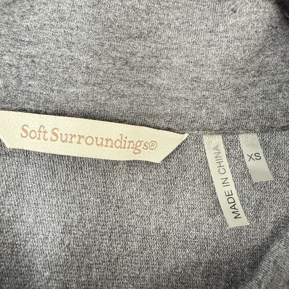 Soft Surroundings Swing Jacket Size XS Gray Horn Buttons wire collar Lagenlook - Picture 11 of 12